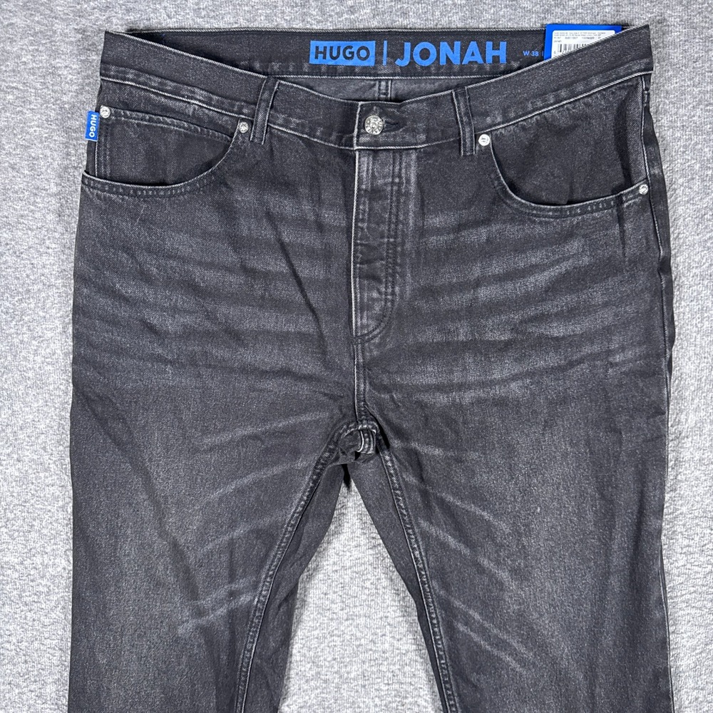 NEW Hugo Boss Jonah Jeans Mens 38x32 Straight Black Denim Pants
